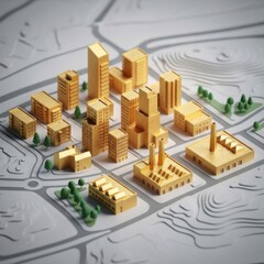 Golden Metropolis: Conceptual Urban Planning Model with Topographic Base