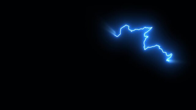 Meghalaya India State Territory Map Animation Glow Effect 4K Video