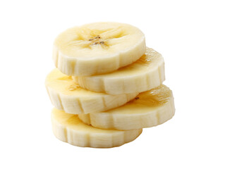 Sliced banana in a stack Isolated Transparent Background, PNG