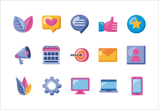 Colorful Social Media Icons Set