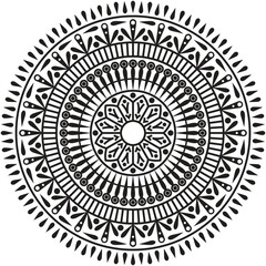 This unique floral mandala artwork features graceful petal patterns arranged in perfect symmetry. Clean line details and a circular balanced layout create a calming decorative look. 