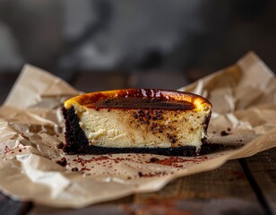 foto produk sepotong burnt cheesecake