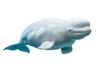 Naklejka premium A stunning beluga whale swimming gracefully in the ocean Isolated Transparent Background, PNG