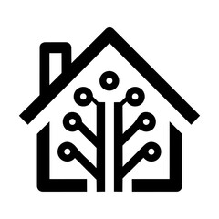Smart home hub symbol showing connected living, home automation, and centralized technology control.