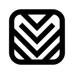 Abstract chevron symbol forming a structured shape that represents governance, approval, and organized decision making.