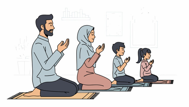 Family Praying Together in Harmony.