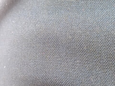Macro Texture of Dark Grey Woven Fabric - Detailed Textile Background of Synthetic Fiber Mesh and Durable Canvas Material