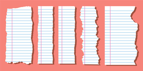 Torn Lined Paper Pieces Collection