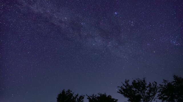 Milky Way at the Autumn Zenith in the Mountain Forest Near Lake Yamanaka &mdash; HDR PQ Astrophotography with Dreamy Lens-Condensation Effect in the Latter Half. - 秋の天頂方向の天の川（後半はレンズ結露により幻想的に
