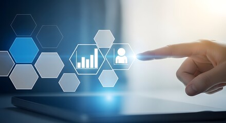 Business analytics and data visualization on a digital screen