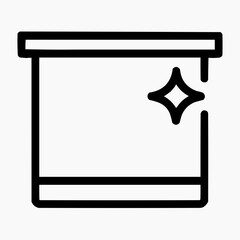 Line icon of a hive frame and a spark &mdash; new frame, black on white, square minimalist style