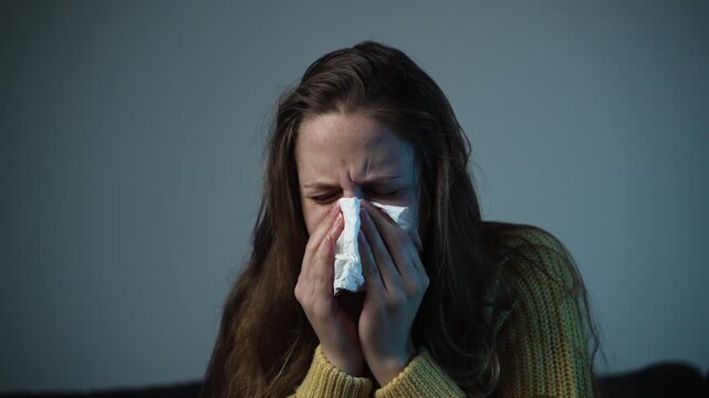Sick Student Feels Unwell And Upset, An Unwell Student Struggles With Illness And Emotional Distress