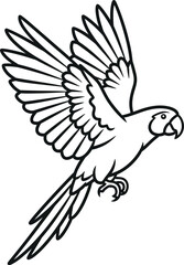 Obraz premium Flying parrot outline