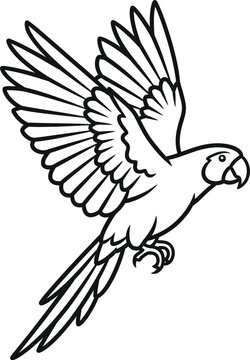 Flying parrot outline