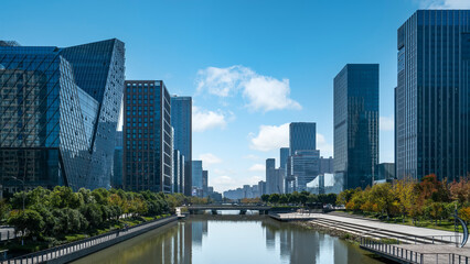 Ningbo, China: city skyline, architecture, landscape, city, metropolis, landmark, background, tourist destination, downtown, modern.