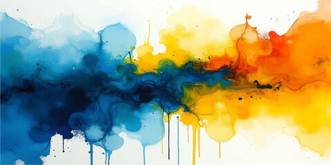 Abstract colorful watercolor splash background © suriyaakter