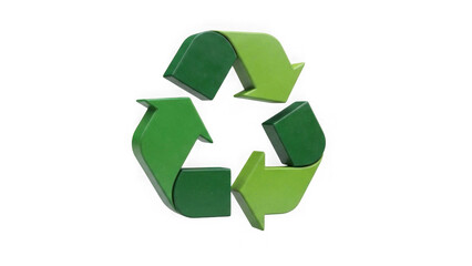 Green Recycling Symbol On Black Background