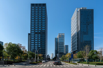 Obraz premium Ningbo, China: city skyline, architecture, landscape, city, metropolis, landmark, background, tourist destination, downtown, modern.