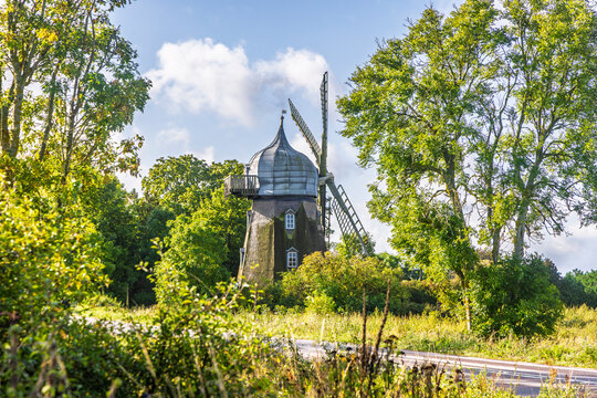 Historic grain mills of Oland island in Sweden