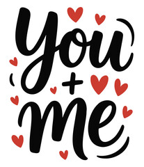 Obraz premium Valentines Day Typography with Hearts Vector on a White Background