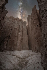 Milky Way Galaxy over a Moon Cave in Cathedral Gorge State Park Nevada 
