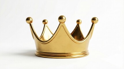 Shiny golden crown isolated on white background,symbolizing royalty,leadership,power,victory and prestigious status