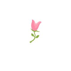 pink rose flower with green branches Vektor Illustration 