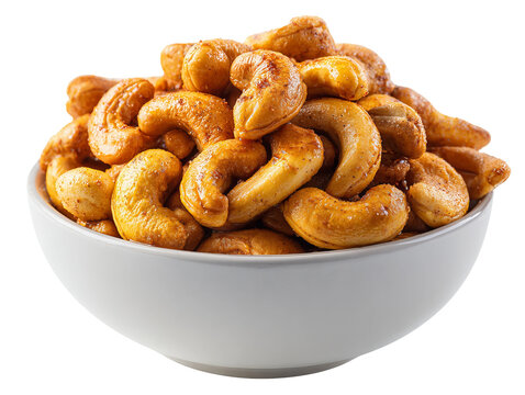 A bowl of delicious and flavorful cashews Isolated Transparent Background, PNG