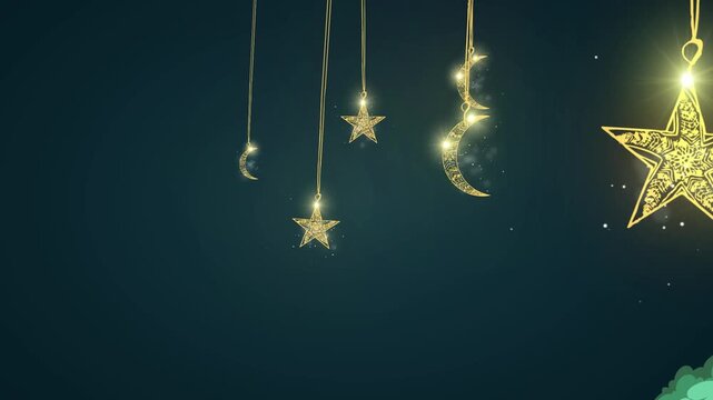 Falling lectern animation on green screen with a Ramadan theme, featuring a podium descending from above with smooth motion. Ideal for Islamic presentations, Ramadan events, religious lectures, mosque