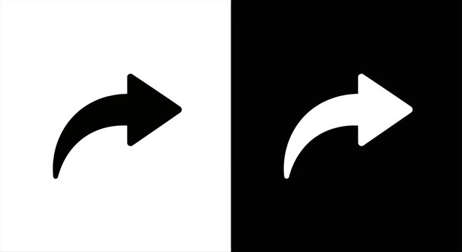 Universal share and forward arrow icon for digital communication and navigation