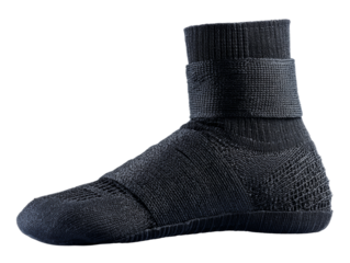 A close-up shot of a stylish black watersports boot Isolated Transparent Background, PNG