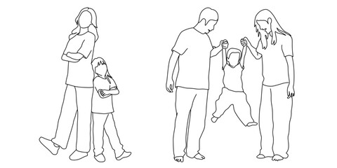 line illustration about family