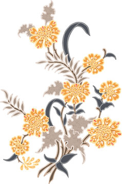 Elegant Batik Floral Cluster