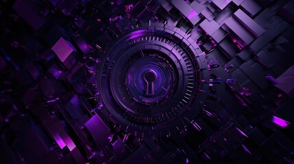Abstract digital security keyhole with futuristic technology concept background