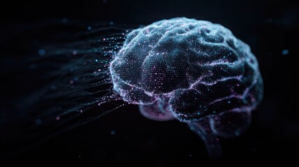 Abstract illustration of a digital brain representing intelligence and technology