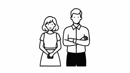 Obraz premium Couple Standing Together Confident and Professional.