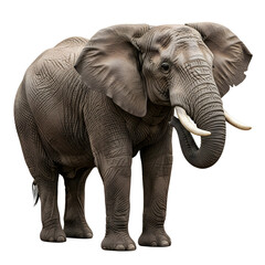 Obraz premium Large gray elephant standing majestically isolated