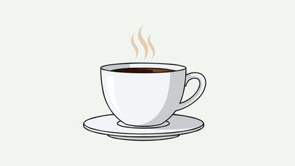 Obraz premium Steaming Cup of Coffee on a Saucer.