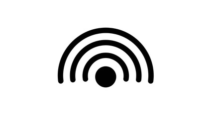 Wi-Fi wireless signal icon, representing internet connectivity, on an isolated white background.