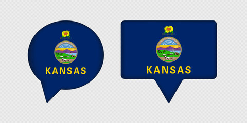 Flag of Kansas State in Speech Bubble.