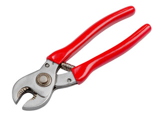 Close-up of a pair of red handle pruning shears Isolated Transparent Background, PNG