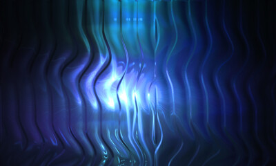Abstract Glass Wavy Striped Lines with Blue Light Glow Background Illustration