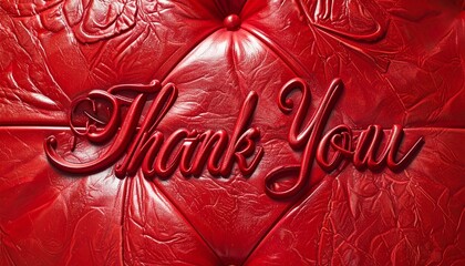 Luxury THANK YOU Typography in Gold on Red Background with Elegant Valentine Gratitude Style
