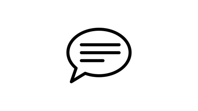 Speech bubble icon vector animation. 4k stock video