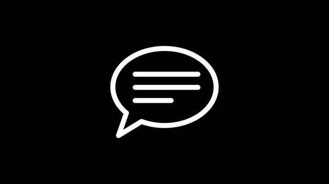 Speech bubble icon vector animation. 4k stock video