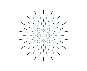 Fototapeta premium Sunburst hand drawn Spiral Lines Green Color Abstract Design Vector Illustration