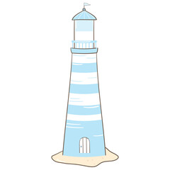 Lighthouse Illustration on Sand