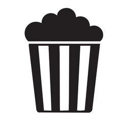  Popcorn Snack Silhouettes Collection for Cinema Movie and Fast Food Concepts on White Background Vector