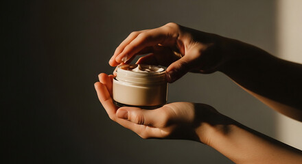 부드러운 손길, 따뜻한 크림 용기 열기