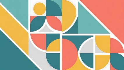 Geometric Shapes in Vibrant Colours Pattern.